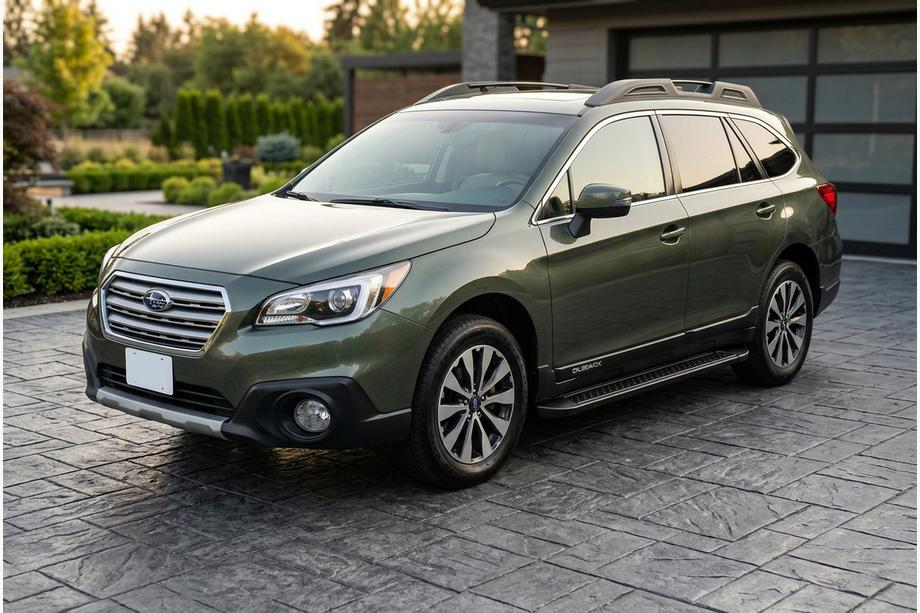 Subaru Outback 2014-2019 гг. Боковые Подножки Allmond Black (2 шт., Алюминий) Image