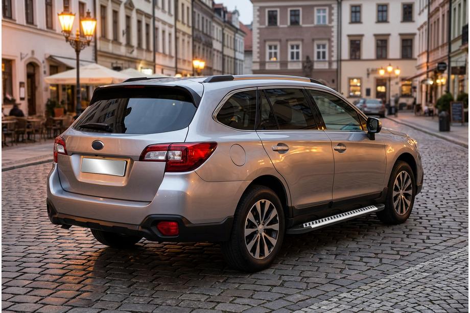 Subaru Outback 2014-2019 гг. Боковые Подножки Line (2 шт., Алюминий) Image