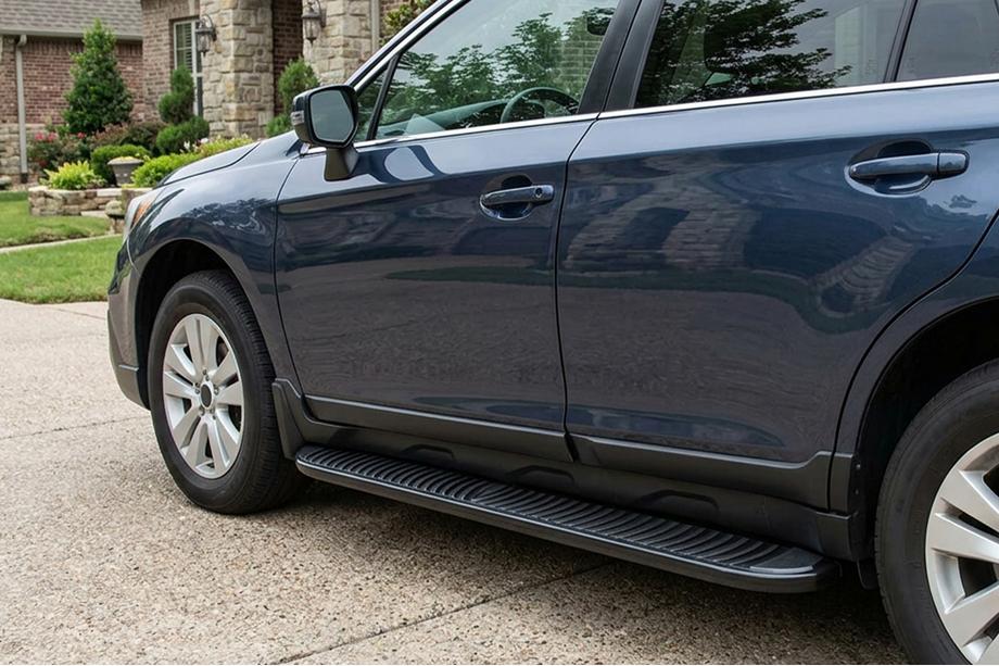 Subaru Outback 2014-2019 гг. Боковые Подножки Tayga Black (2 шт., Алюминий) Image