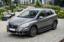Suzuki SX4 S-Cross 2013-2016 гг. Боковые Подножки Tayga Black (2 шт., Алюминий) фото 1