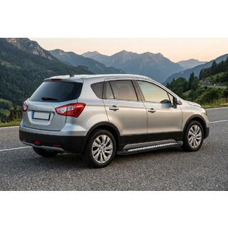 Боковые Подножки Vision New Black (2 шт., Алюминий) Suzuki SX4 S-Cross 2013-2016 гг. фото 1