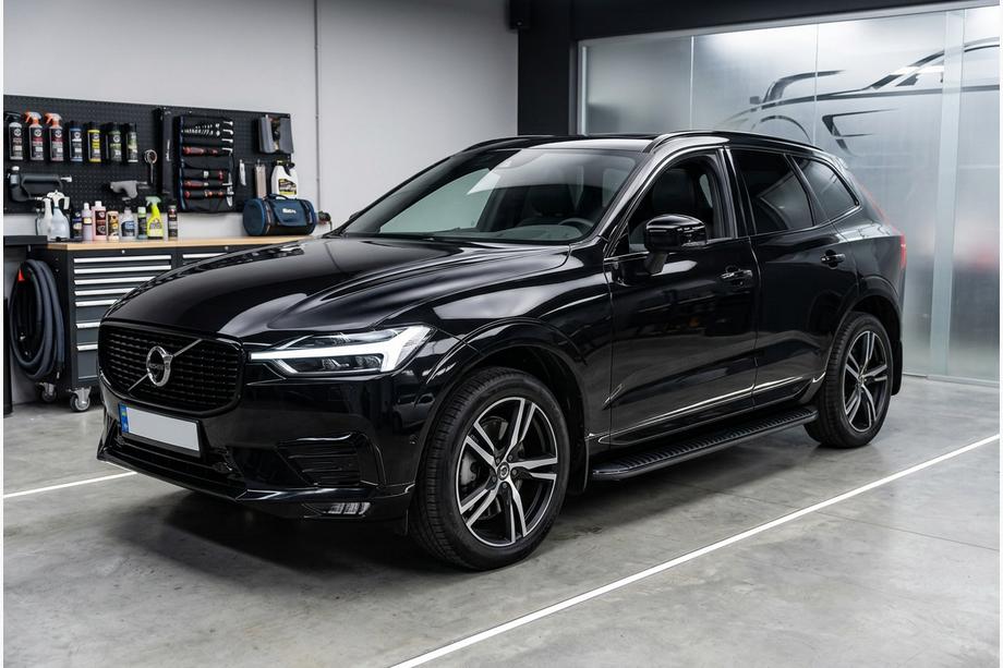 Volvo XC60 2017- гг. Боковые Подножки Tayga Black (2 шт., Алюминий) Image