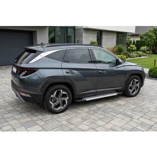 Боковые Подножки Vision New Grey (2 шт., Алюминий) Hyundai Tucson NX4 2021- гг. фото 1