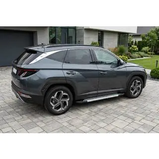 Боковые Подножки Vision New Grey (2 шт., Алюминий) Hyundai Tucson NX4 2021- гг. фото 1