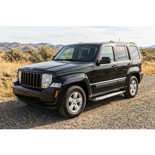Боковые пороги Allmond Grey (2 шт., алюминий) Jeep Cherokee/Liberty 2007-2013 гг. фото 1