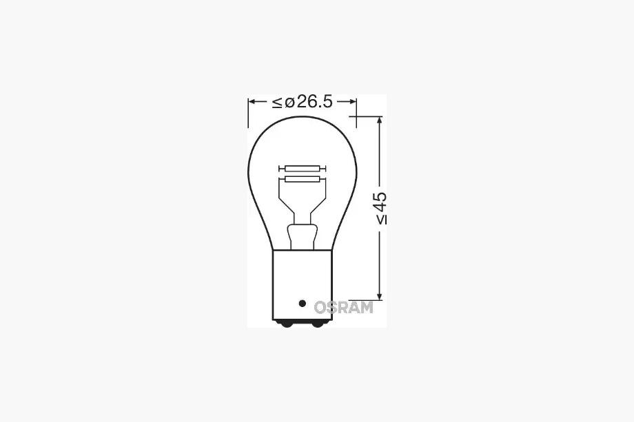 Лампа указателя Osram 7537 P21/5W 24V 21W BA15d Фото 2