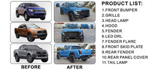 Ford Ranger 2011–2022 гг. Комплект обвесов (дизайн F150 Raptor 2015-2020) фото 2