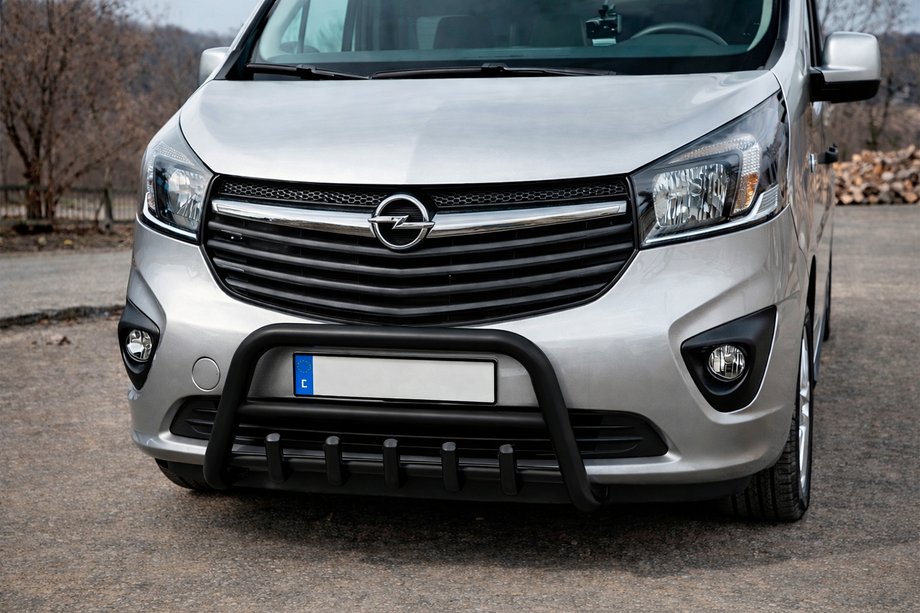 Opel Vivaro 2015-2019 гг. Кенгурятник WT003 Черный Нержавейка Image