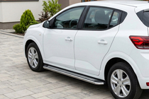 Dacia Sandero 2021- гг. Боковые Подножки Maydos V2 (2 шт., Алюминий) фото 1