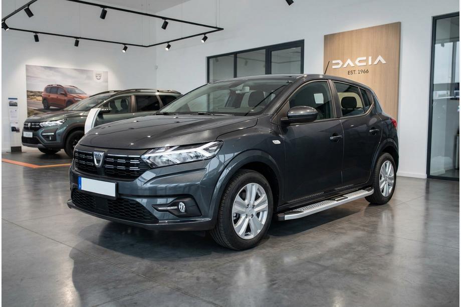 Dacia Sandero 2021- гг. Боковые Подножки Mevsim Grey (2 шт., Алюминий) Фото 1
