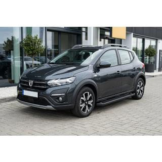 Боковые Подножки Allmond Black (2 шт., Алюминий) Dacia Sandero 2021- гг. фото 1
