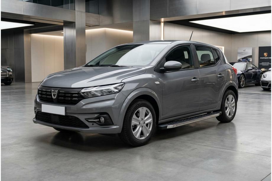 Dacia Sandero 2021- гг. Боковые Подножки BlackLine (2 шт., Алюминий) Фото 1