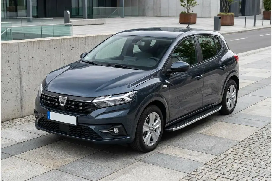 Dacia Sandero 2021- гг. Боковые Подножки Fullmond (2 шт., Алюминий) Image