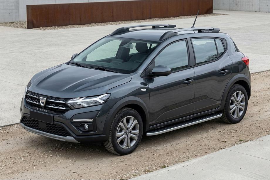Dacia Sandero 2021- гг. Боковые Подножки Tayga Grey (2 шт., Алюминий) Фото 1