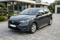 Dacia Sandero 2021- гг. Боковые Подножки Vision New Black (2 шт., Алюминий) фото 1