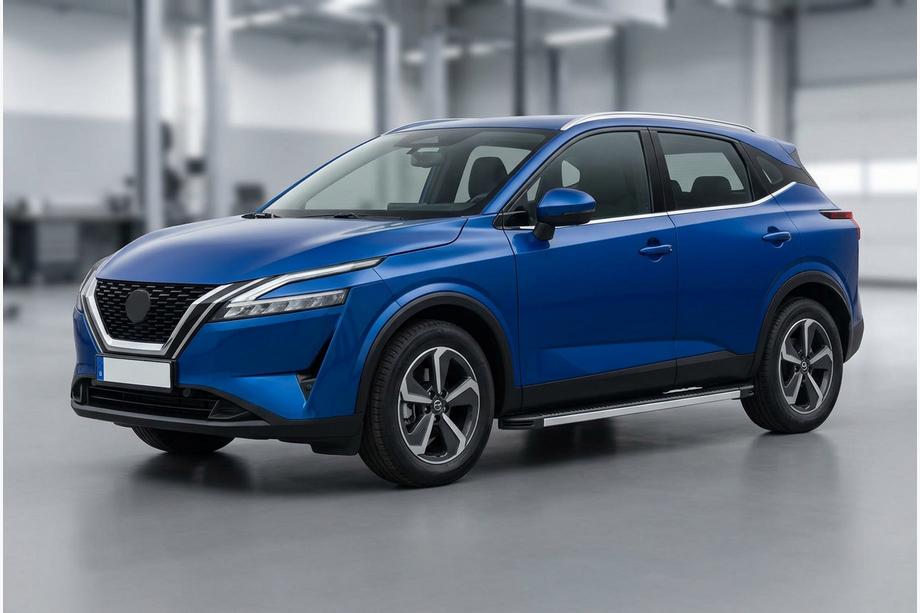 Nissan Qashqai 2021- гг. Боковые Подножки Maya V1 (2 шт., Алюминий) Image
