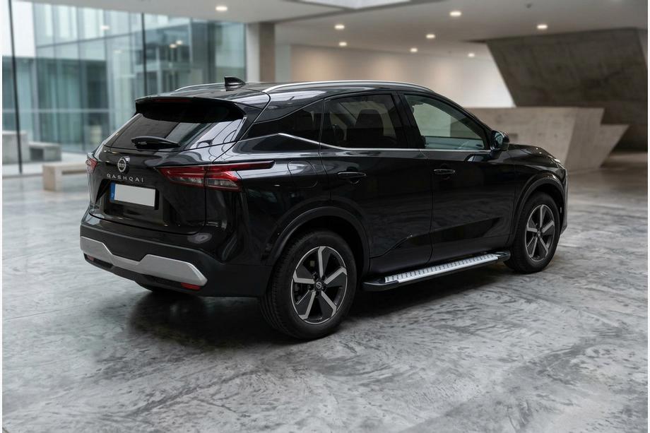 Nissan Qashqai 2021- гг. Боковые пороги Allmond Grey (2 шт., алюминий) Фото 1