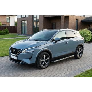 Боковые Подножки BlackLine (2 шт., Алюминий) Nissan Qashqai 2021- гг. фото 1