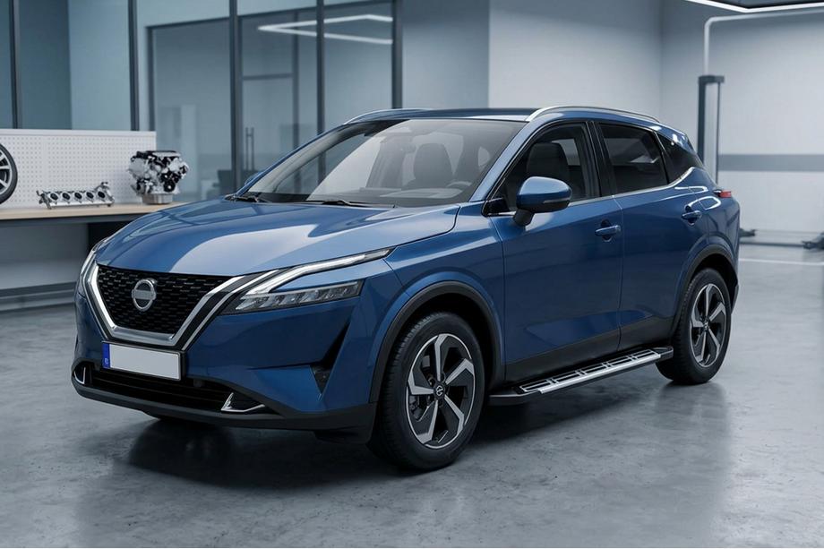 Nissan Qashqai 2021- гг. Боковые Подножки Sunrise (2 шт., Алюминий) Фото 1