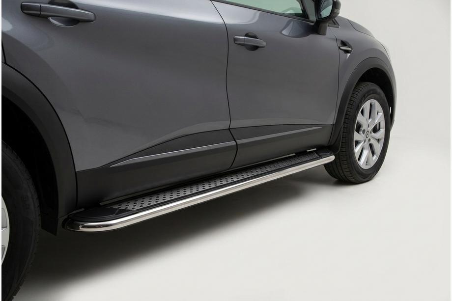 Renault Captur 2019- гг. Боковые Подножки Maydos V2 (2 шт., Алюминий) Image