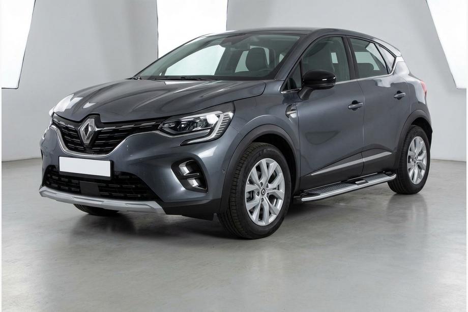 Renault Captur 2019- гг. Боковые Подножки Mevsim Grey (2 шт., Алюминий) Image