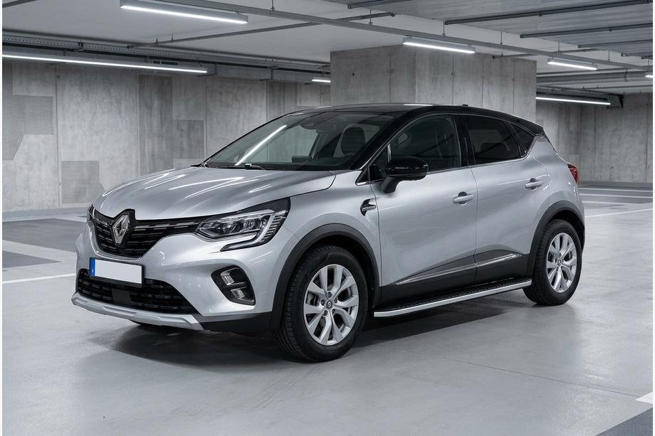 Renault Captur 2019- гг. Боковые Подножки Tayga Grey (2 шт., Алюминий) Image
