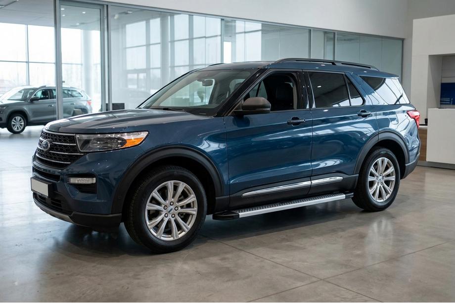 Ford Explorer 2019- гг. Боковые Подножки Maya V2 (2 шт., Алюминий) Image