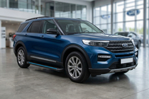 Ford Explorer 2019- гг. Боковые Подножки Maya Blue (2 шт., Алюминий) фото 1