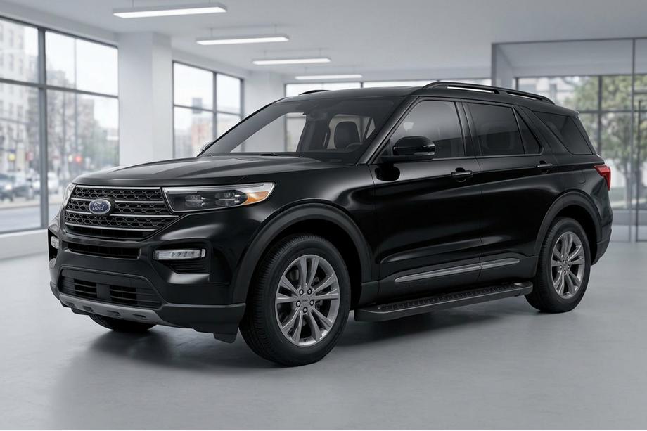 Ford Explorer 2019- гг. Боковые Подножки Allmond Black (2 шт., Алюминий) Фото 1