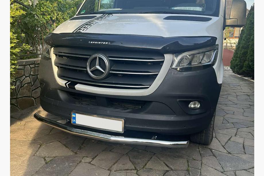 Mercedes Sprinter W907/W910 2018- гг. Передняя защита ST008 (нержавейка) Фото 1