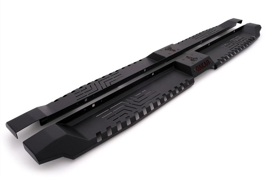 Volkswagen Amarok Боковые пороги Dakar V1 без LED (2 шт, металл) Image