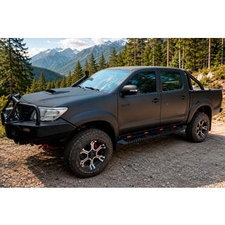Боковые Подножки Dakar Черные V1 с Подсветкой (2 шт, Металл) Toyota Hilux 2006-2015 гг. фото 1
