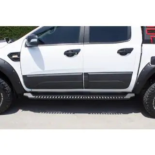 Боковые пороги Dakar V1 без LED (2015-2019, 2 шт, металл) Mitsubishi L200 2015-2024 гг. фото 2