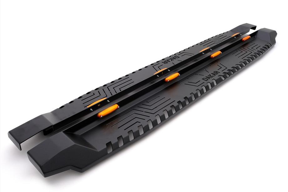 Боковые пороги Dakar V1 с LED (2 шт, металл) Image