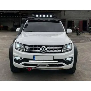 Козырек лобового стекла под багажник DAKAR (LED) Volkswagen Amarok 2010-2022 гг. фото 1
