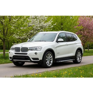 Боковые пороги Allmond Grey (2 шт., алюминий) BMW X3 F25 2011-2018 гг. фото 1