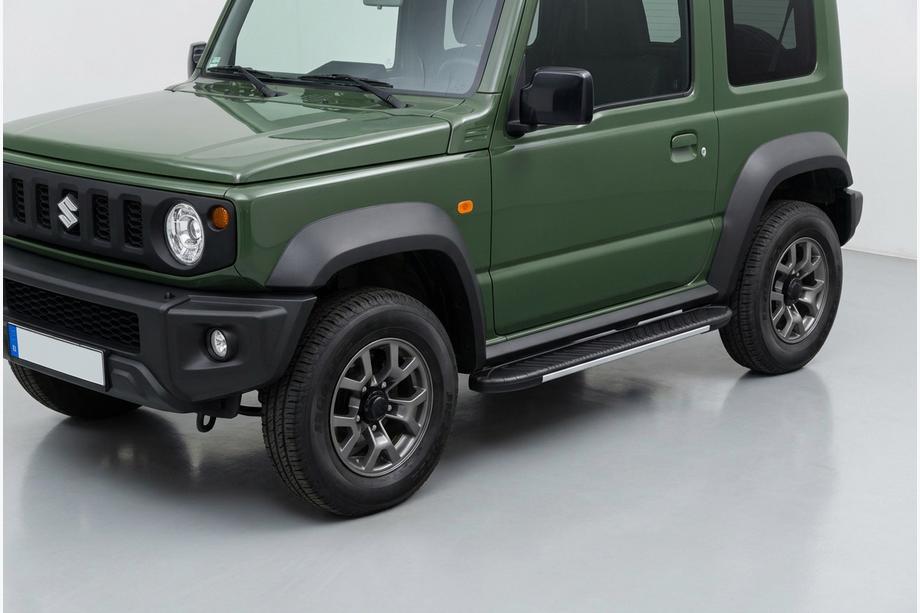 Suzuki Jimny 2018- гг. Боковые Подножки Bosphore Grey (2 шт., Алюминий) Image