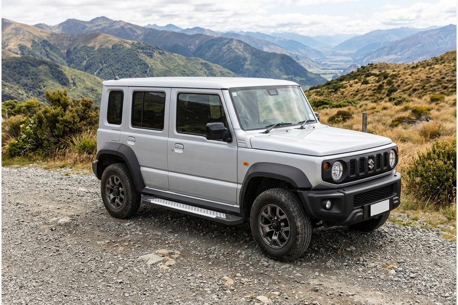 Suzuki Jimny 2018- гг. Боковые пороги Allmond Grey (2 шт., алюминий) Image