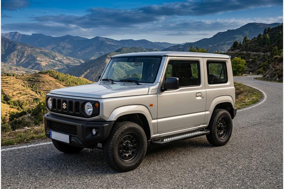Suzuki Jimny 2018- гг. Боковые Подножки Vision New Grey (2 шт., Алюминий) Image