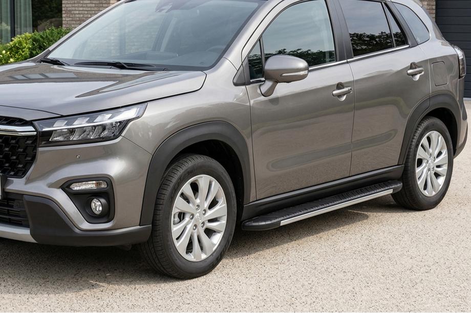 Suzuki SX4 S-Cross 2021- гг. Боковые Подножки Bosphore Grey (2 шт., Алюминий) Image