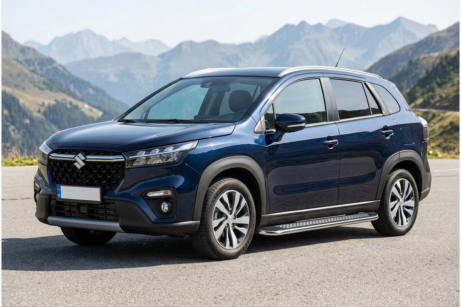 Suzuki SX4 S-Cross 2021- гг. Боковые Подножки Maydos V2 (2 шт., Алюминий) Image