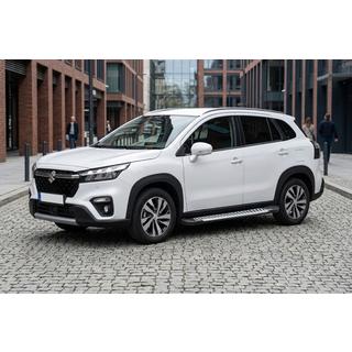 Боковые Подножки Line (2 шт., Алюминий) Suzuki SX4 S-Cross 2021- гг. фото 1