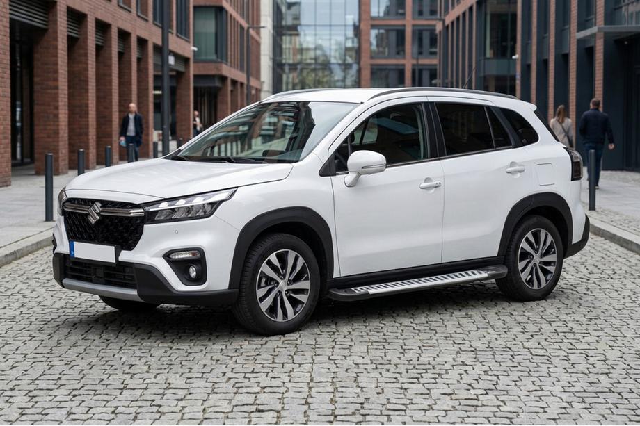 Suzuki SX4 S-Cross 2021- гг. Боковые Подножки Line (2 шт., Алюминий) Image
