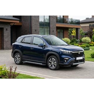 Боковые Подножки Vision New Black (2 шт., Алюминий) Suzuki SX4 S-Cross 2021- гг. фото 1