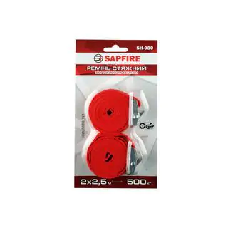 Стяжной ремень с пружинной пряжкой 500 кг 2x2,5 м SH-080 SAPFIRE фото 4