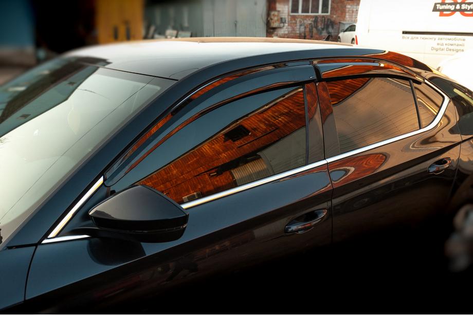 Skoda Superb 2015-2024 гг. Ветровики SD (4 шт., Sunplex Sport) Фото 5