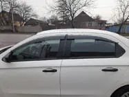 Citroen C-Elysee 2013-2022 гг. Ветровики с хромированным молдингом (4 шт., Sunplex Chrome) фото 2