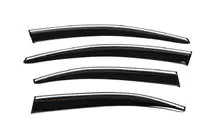Citroen C-Elysee 2013-2022 гг. Ветровики с хромированным молдингом (4 шт., Sunplex Chrome) фото 10