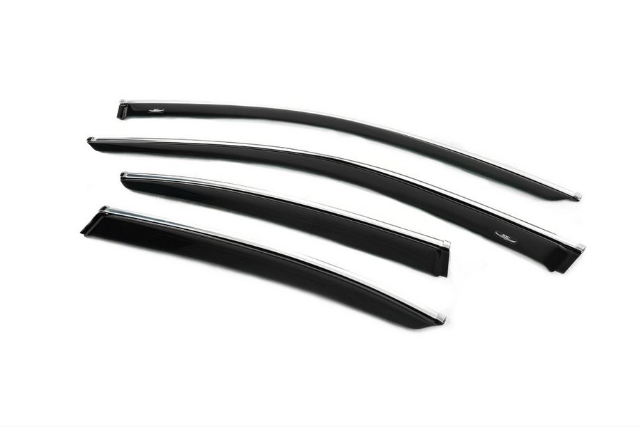 Lexus GS 2011-2020 гг. Ветровики с хромированным молдингом (4 шт, HIC) Фото 6