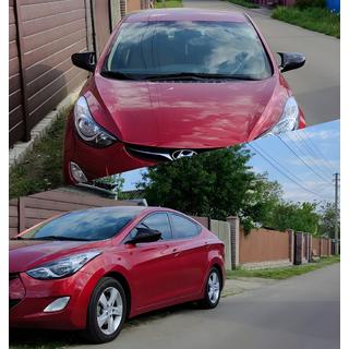 Hyundai Elantra 2011-2015 гг. Накладки на зеркала без выреза под поворот BMW-style (2 шт)